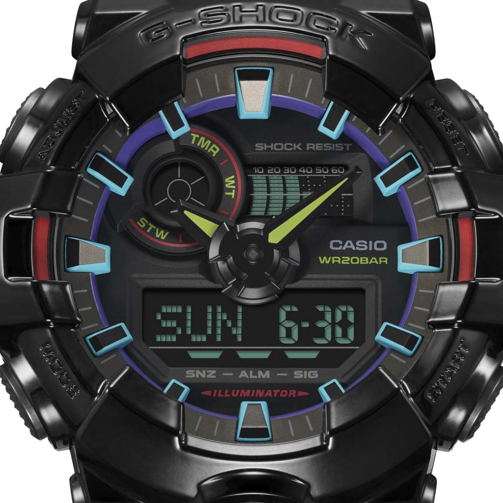 カシオ CASIO ジーショック G-SHOCK 腕時計 Virtual Rainbow：Gamer's RGB GA-700 アナデジMウォッチ GA-700RGB-1AJF【FITHOUSE ONLINE SHOP】