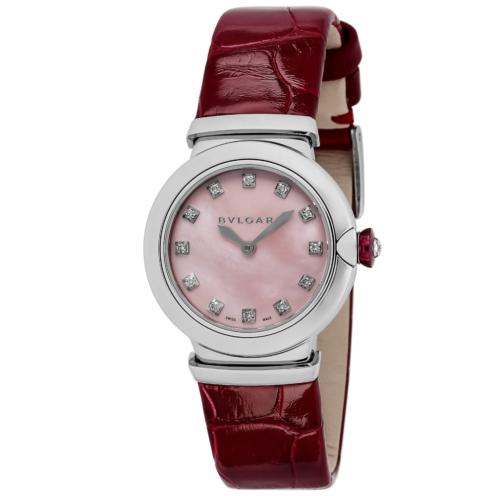 ブルガリ BVLGARI 腕時計 ルチェア ダイヤ 28ミリ アリゲーターレザー Lウォッチ LU28C2SL/12【FITHOUSE ONLINE SHOP】