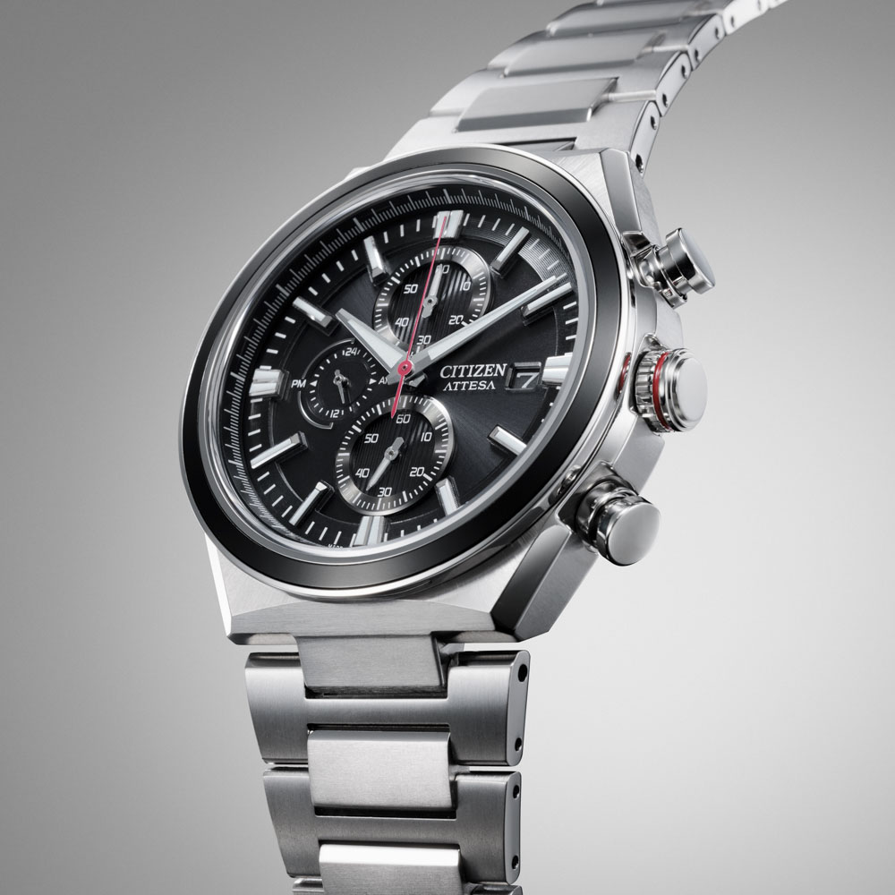 トレフォイル ACT Line シチズン アテッサ アクトライン エコドライブ 腕時計 メンズ チタン クロノグラフ ソーラー CITIZEN  ATTESA CA0836-68E ブラック 黒 日本製 通販