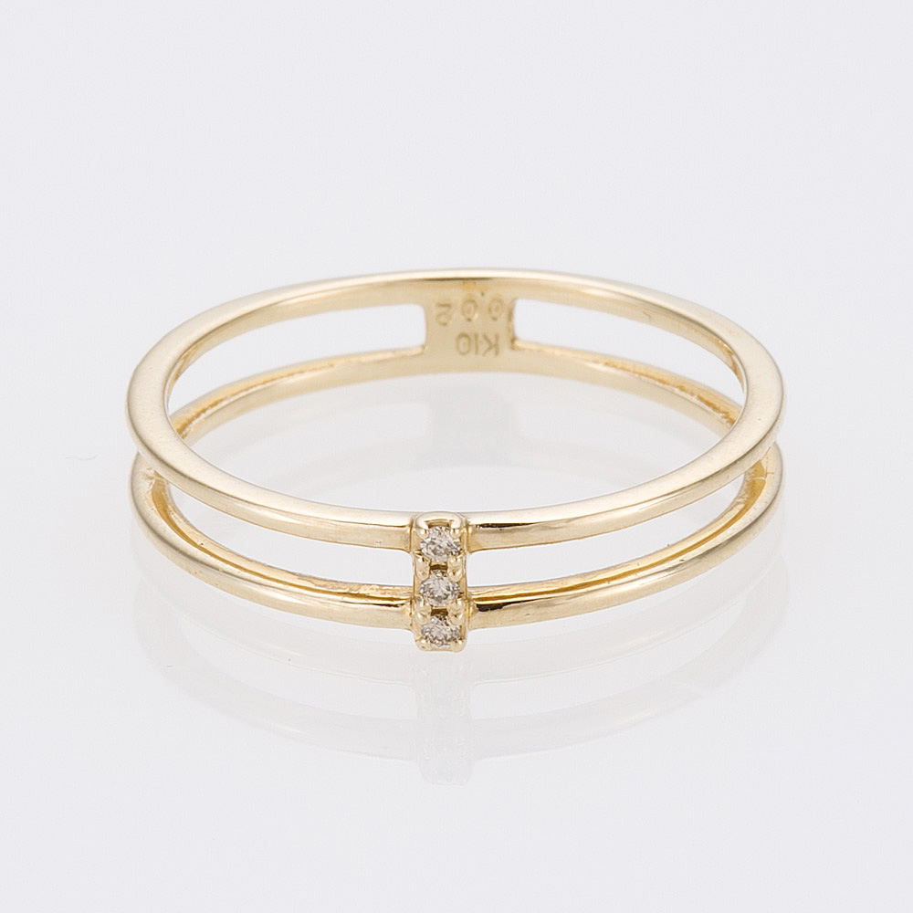 シェリークラン cheriecrin リング 指輪 K10YGダイヤ0.01ct 2連 MCR-0014【FITHOUSE ONLINE SHOP】