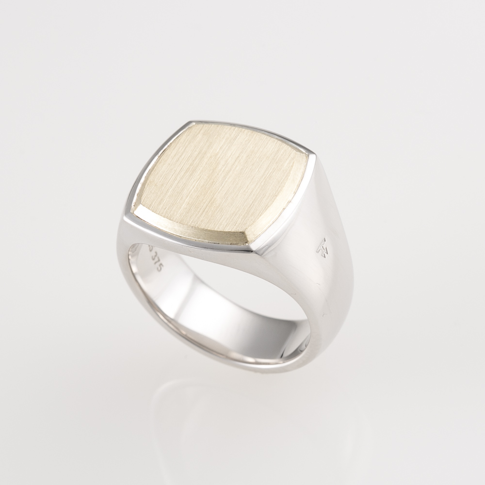 TOM WOOD CUSHION SILVER GOLD TOP RING