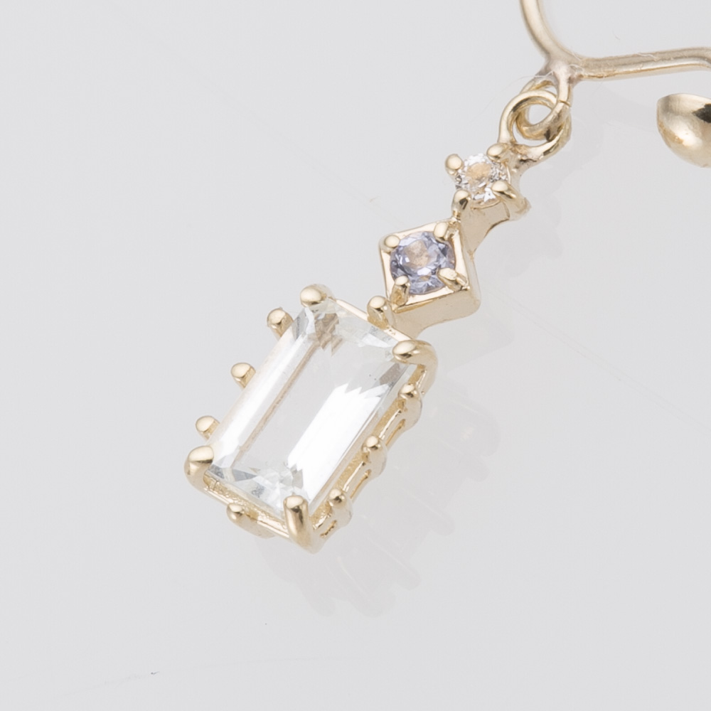 シェリークラン cheriecrin イヤリング K10YG AQ TZ D0.02ct SCE-0006【FITHOUSE ONLINE SHOP】