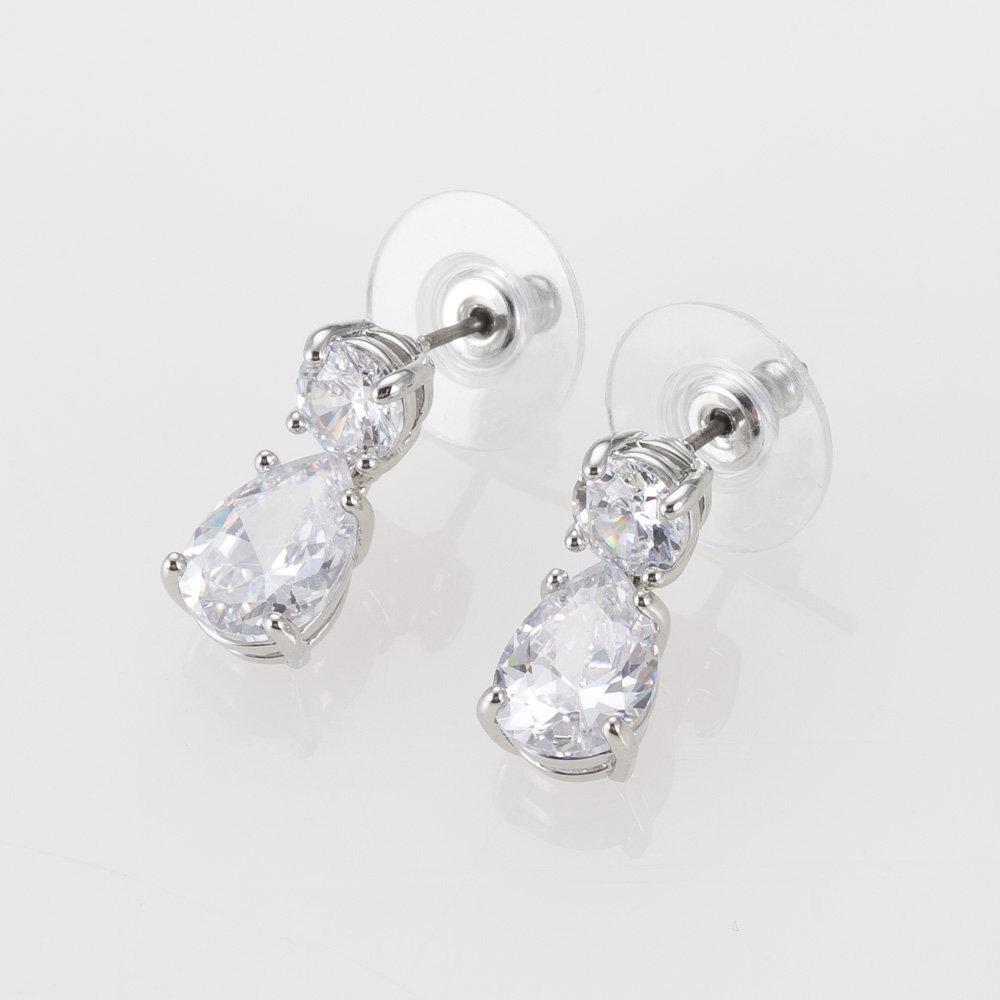 ジバンシィ GIVENCHY ピアス Silver-Tone Crystal Pear-Shape Earrings 2227864-1【FITHOUSE ONLINE SHOP】