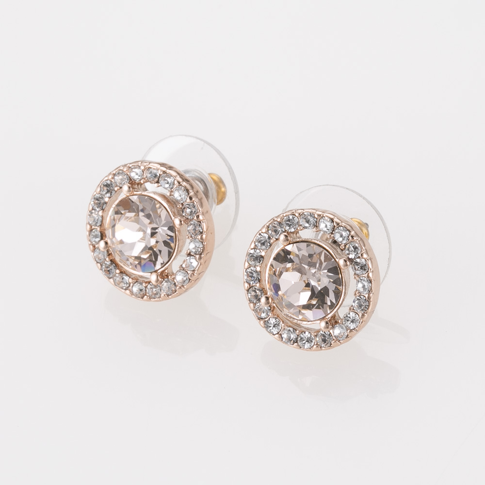 ジバンシィ GIVENCHY ピアス Rose Gold-Tone Stone & Crystal Halo ...