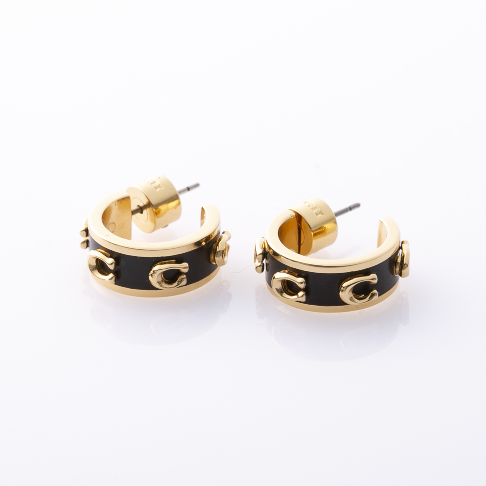 コーチ COACH ピアス ENAMEL PEGGED C HOOP 37448375 GLD001【FITHOUSE ONLINE SHOP】