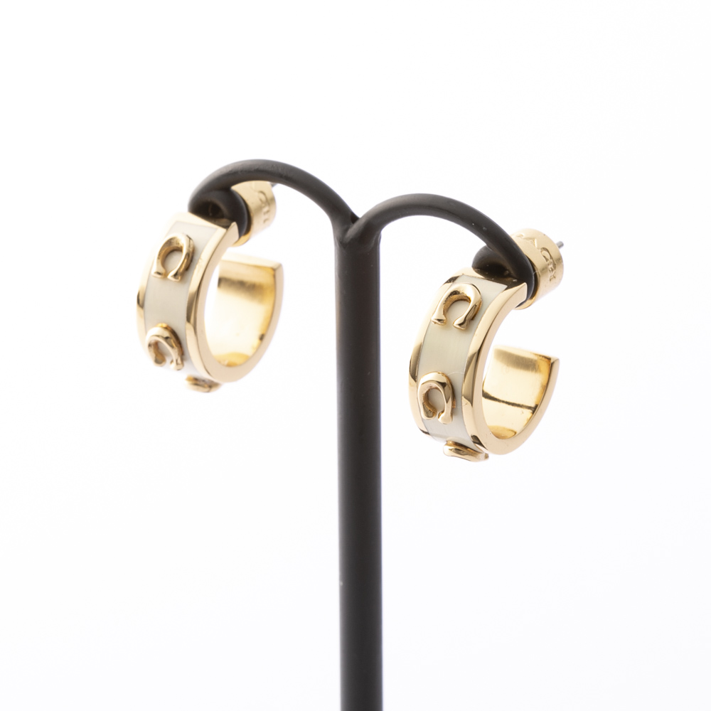コーチ COACH ピアス ENAMEL PEGGED C HOOP 37448375 GLD100【FITHOUSE ONLINE SHOP】