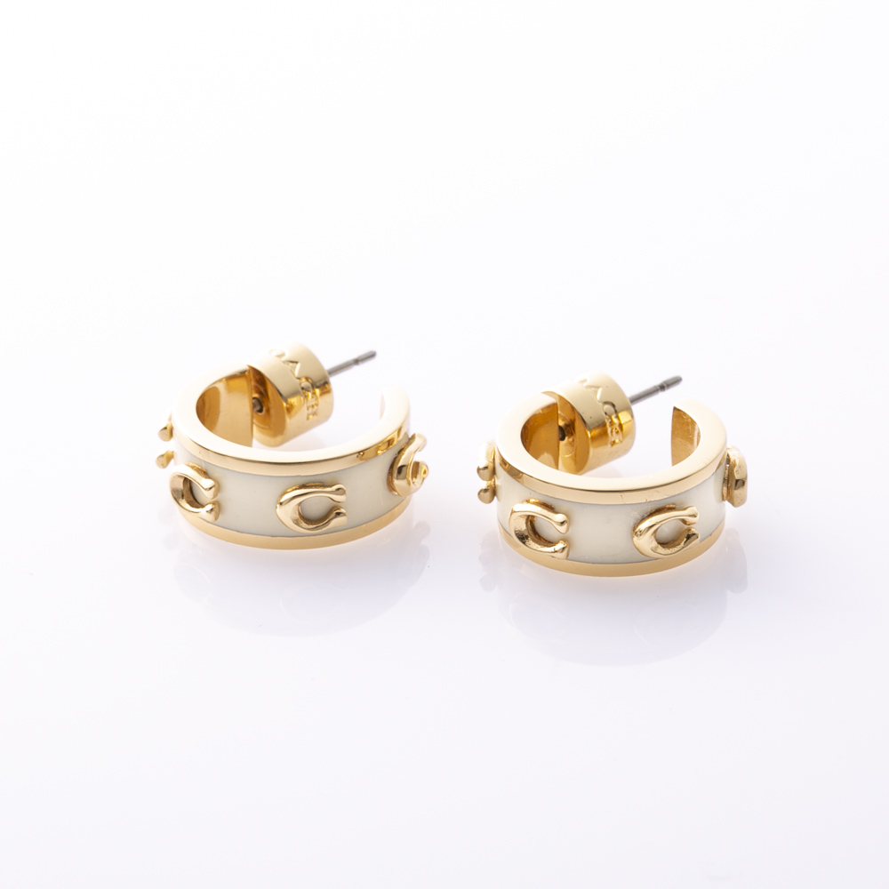 コーチ COACH ピアス ENAMEL PEGGED C HOOP 37448375 GLD100【FITHOUSE ONLINE SHOP】