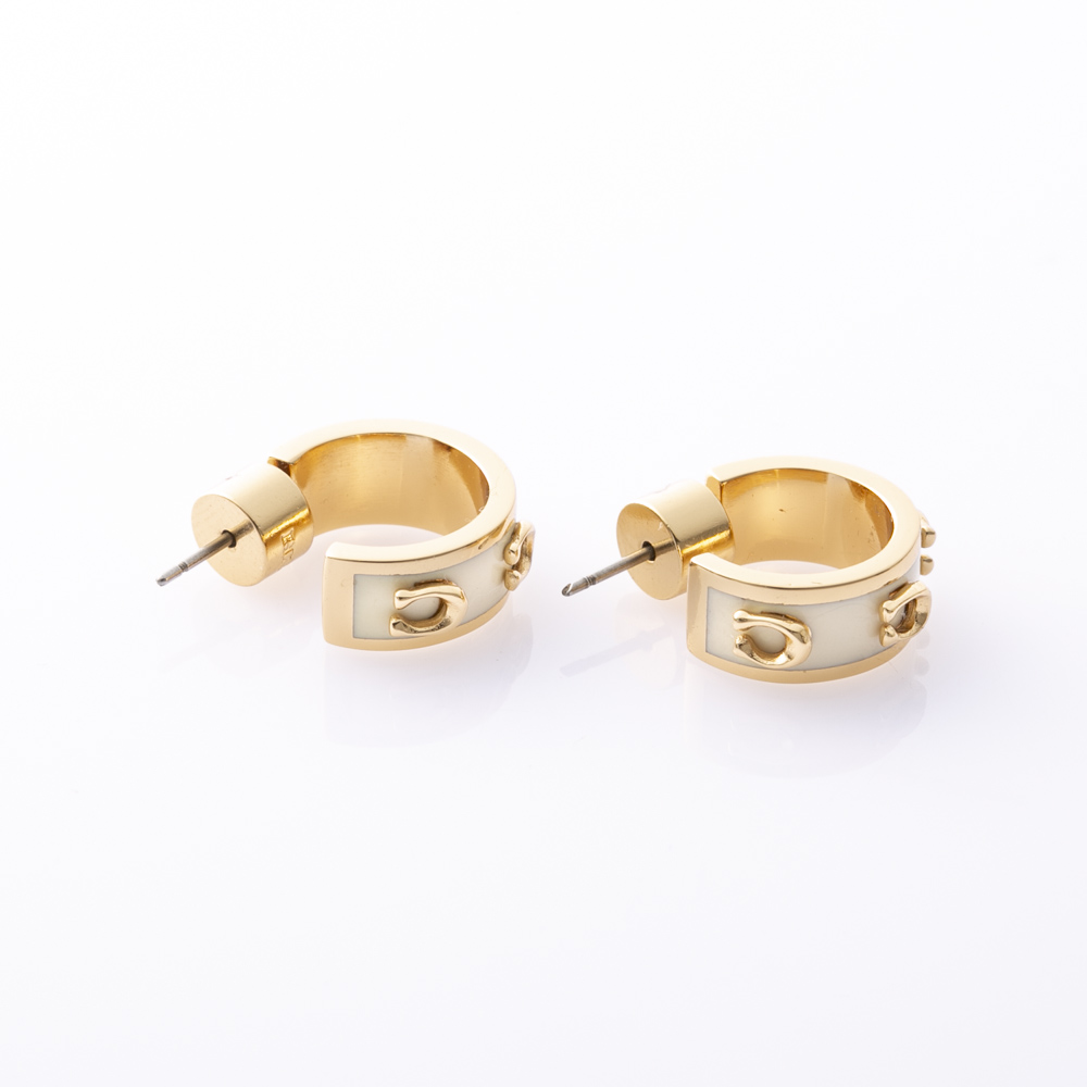 コーチ COACH ピアス ENAMEL PEGGED C HOOP 37448375 GLD100【FITHOUSE ONLINE SHOP】