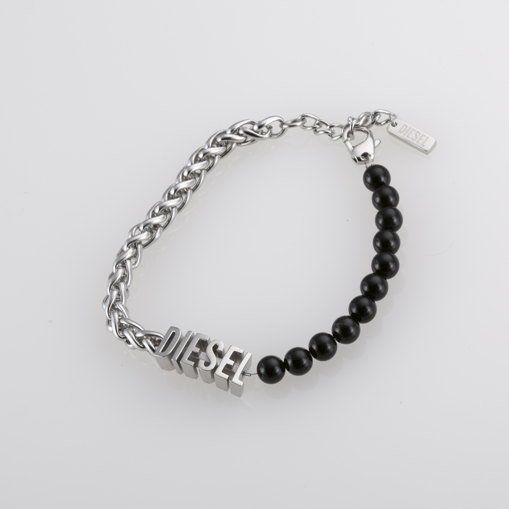 ディーゼル DIESEL ブラックメノウ×チェーン ブレスレット DX1541040【FITHOUSE ONLINE SHOP】