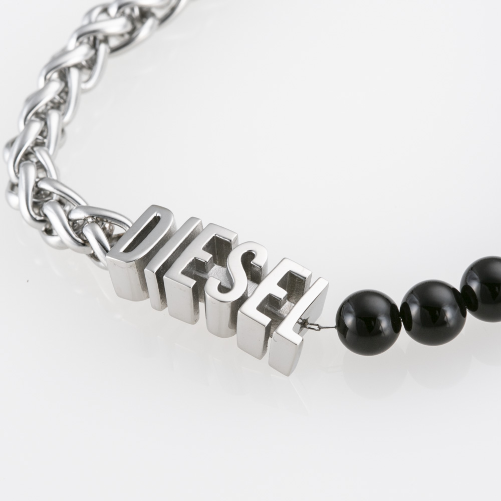 ディーゼル DIESEL ブラックメノウ×チェーン ブレスレット DX1541040【FITHOUSE ONLINE SHOP】