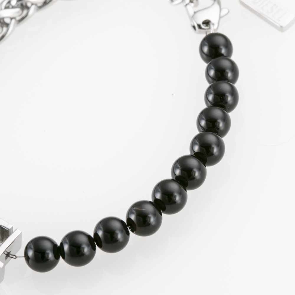 ディーゼル DIESEL ブラックメノウ×チェーン ブレスレット DX1541040【FITHOUSE ONLINE SHOP】