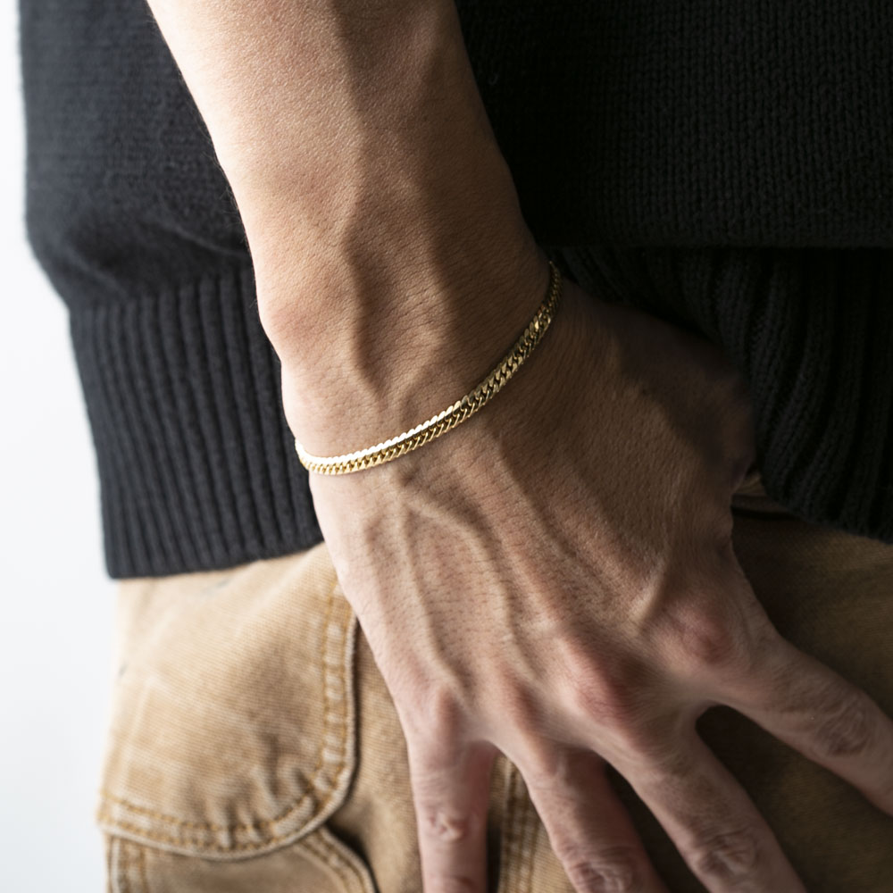 ジュエリー JEWELRY 喜平 ブレスレット K18 イエローゴールド 6面ダブル F-L-GBWA-18-A001【FITHOUSE ONLINE SHOP】