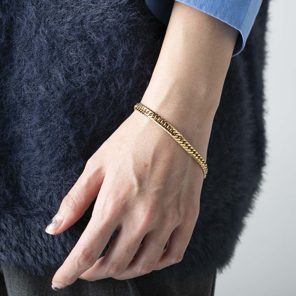ジュエリー JEWELRY 喜平 ブレスレット K18 イエローゴールド 6面ダブル F-L-GBWB-18-A001【FITHOUSE ONLINE SHOP】