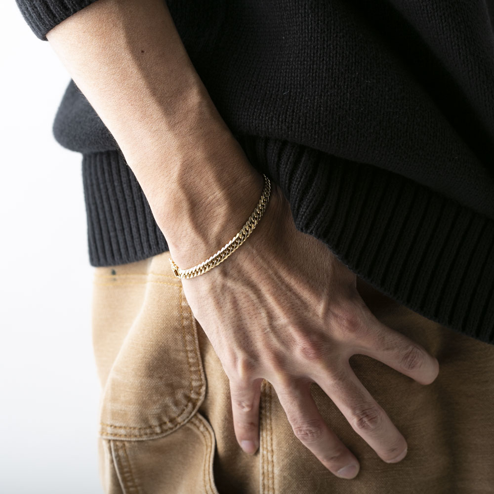 ジュエリー JEWELRY 喜平 ブレスレット K18 イエローゴールド 6面ダブル F-L-GBWB-18-A001【FITHOUSE ONLINE SHOP】