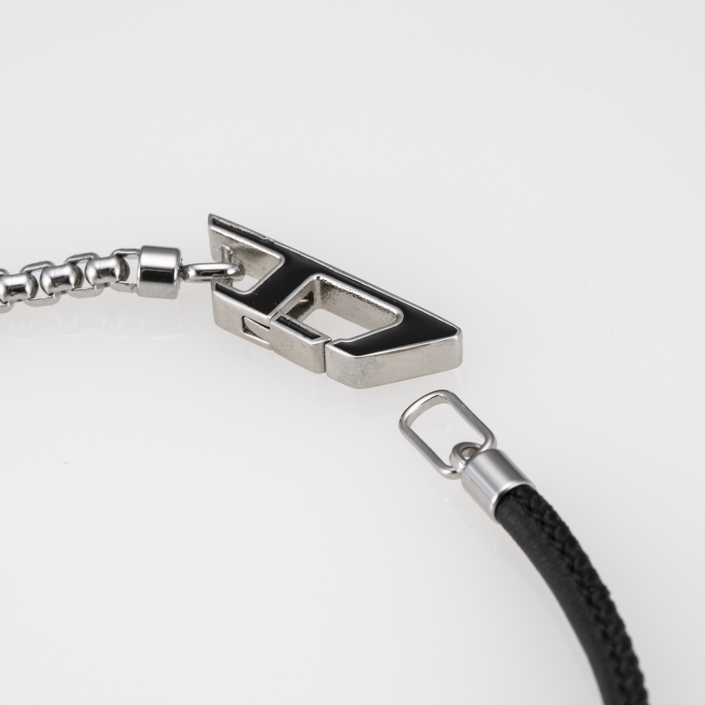 ディーゼル DIESEL ロゴチェーン+レザー2連ブレスレット DX1472040【FITHOUSE ONLINE SHOP】