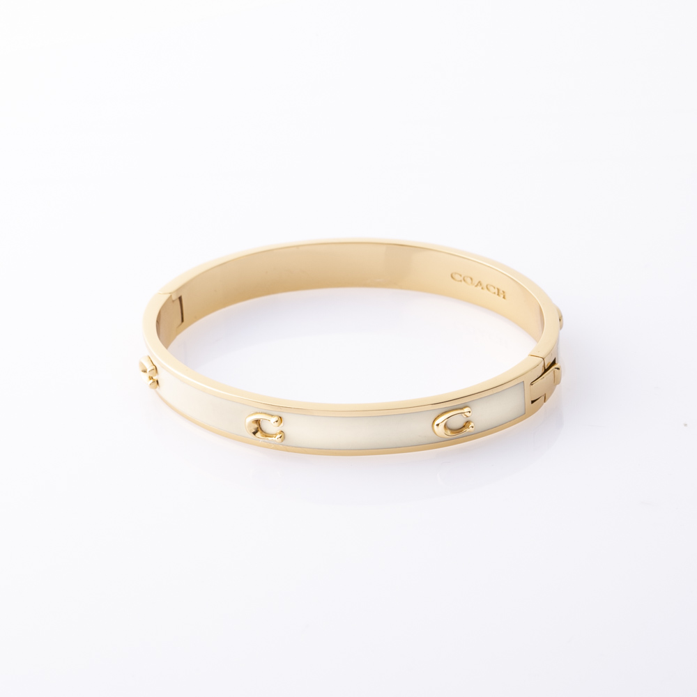 コーチ COACH バングル PEGGED C ENAMEL HINGE BANGLE BR 37422719 GLD100【FITHOUSE ONLINE SHOP】