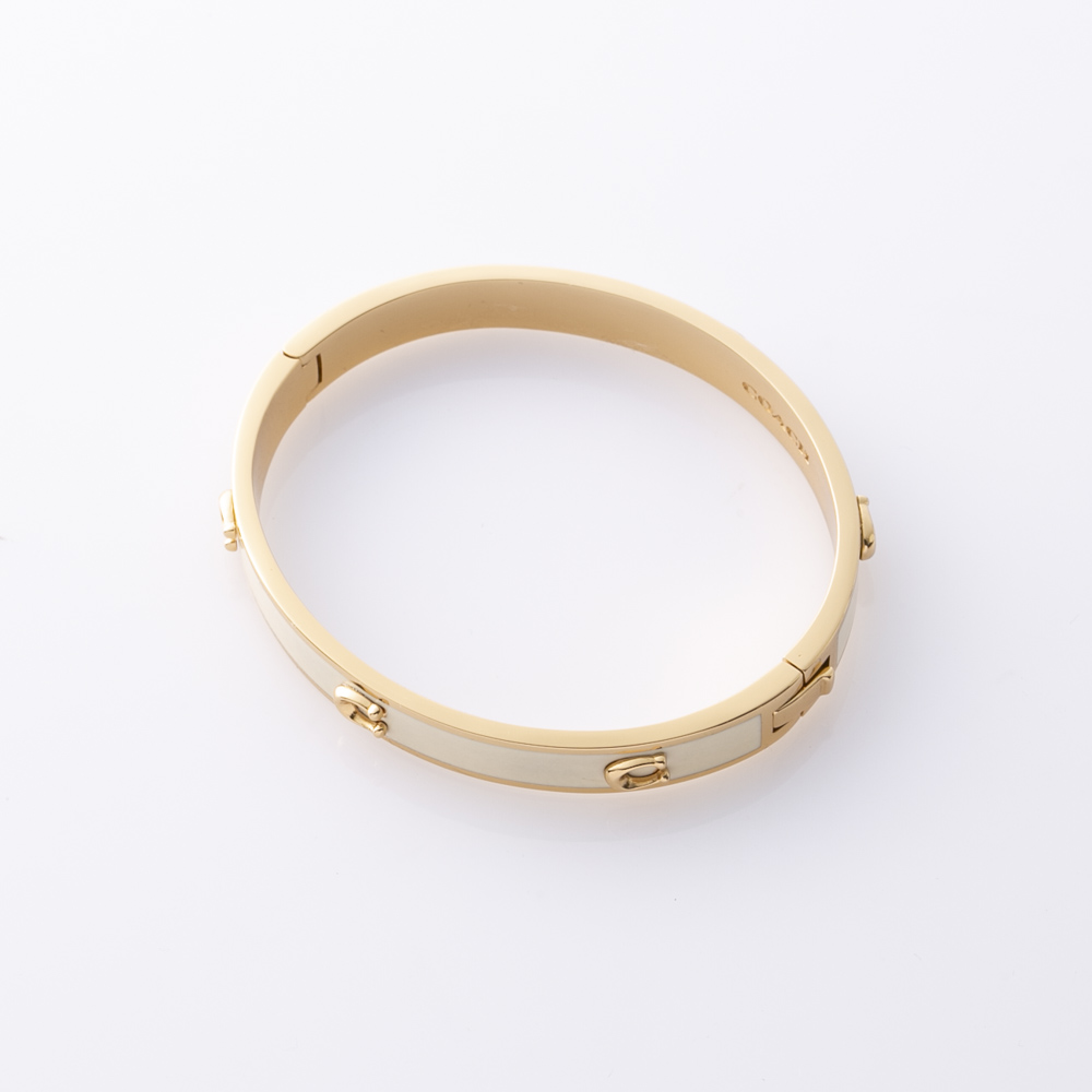 コーチ COACH バングル PEGGED C ENAMEL HINGE BANGLE BR 37422719 GLD100【FITHOUSE ONLINE SHOP】