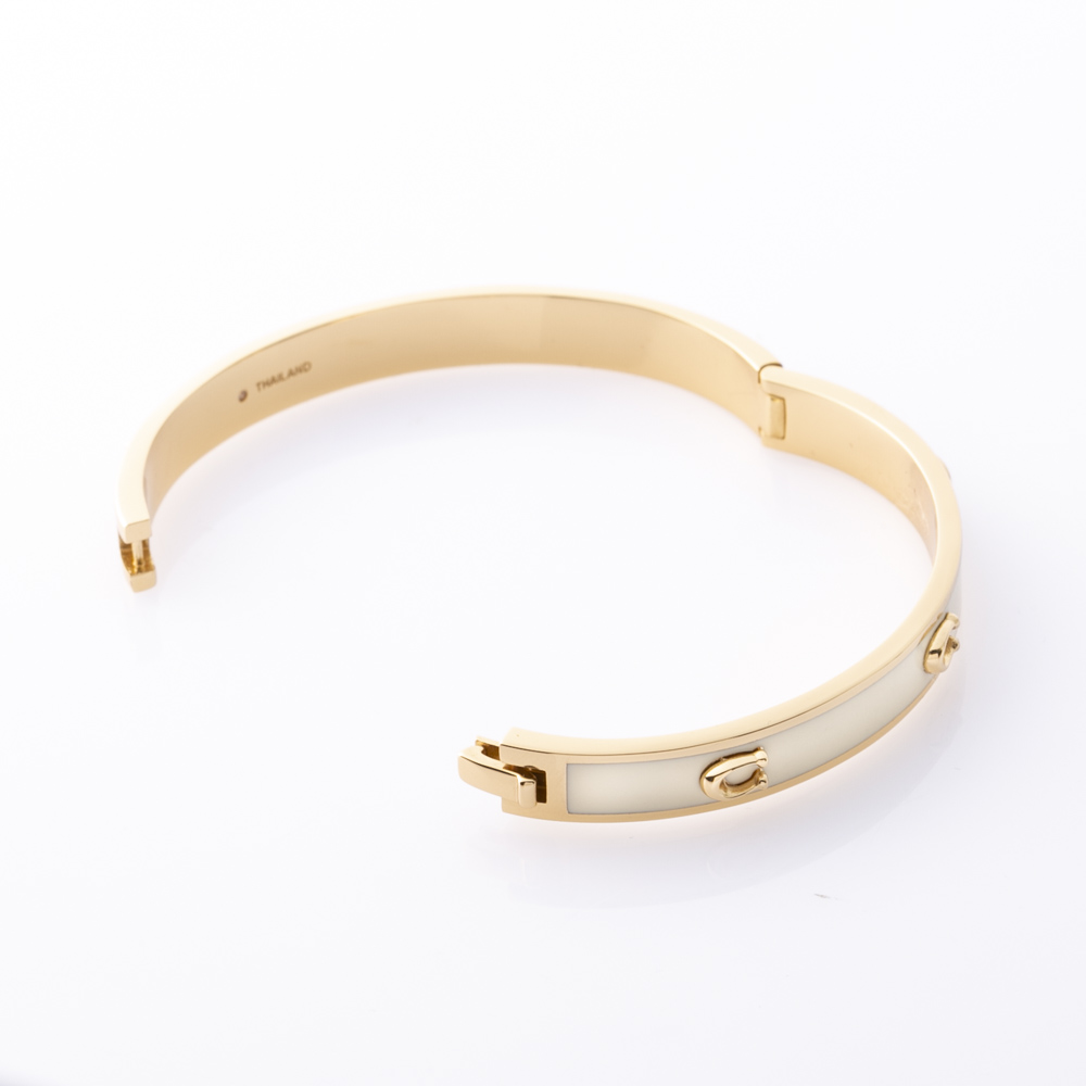 コーチ COACH バングル PEGGED C ENAMEL HINGE BANGLE BR 37422719 GLD100【FITHOUSE ONLINE SHOP】