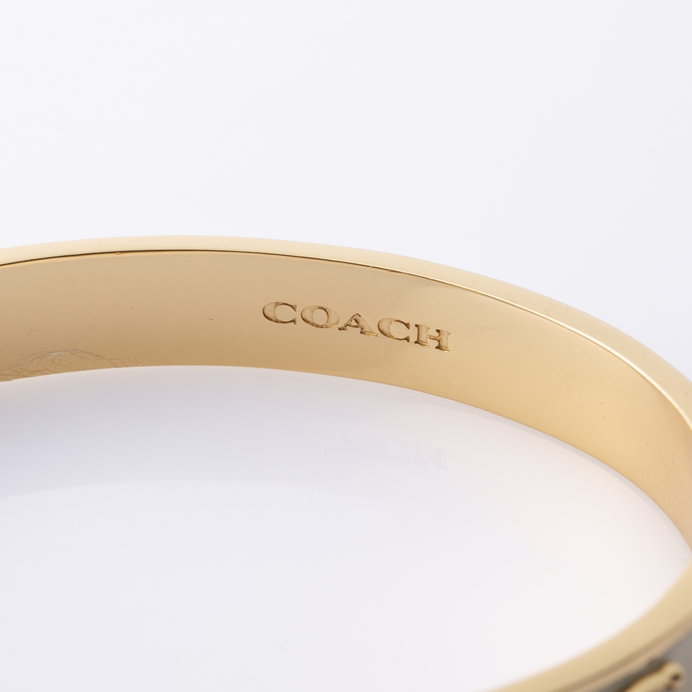 コーチ COACH バングル PEGGED C ENAMEL HINGE BANGLE BR 37422719 GLD100【FITHOUSE ONLINE SHOP】
