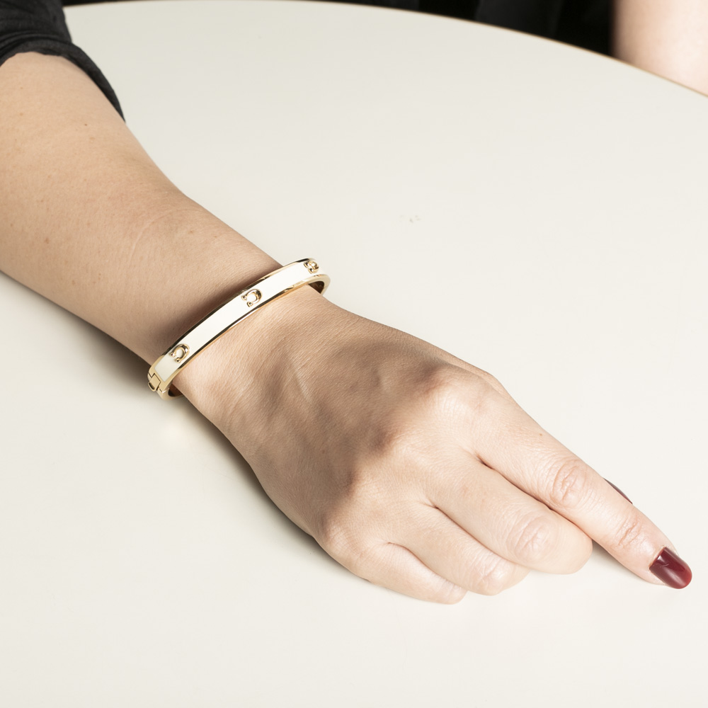 コーチ COACH バングル PEGGED C ENAMEL HINGE BANGLE BR 37422719 GLD100【FITHOUSE ONLINE SHOP】