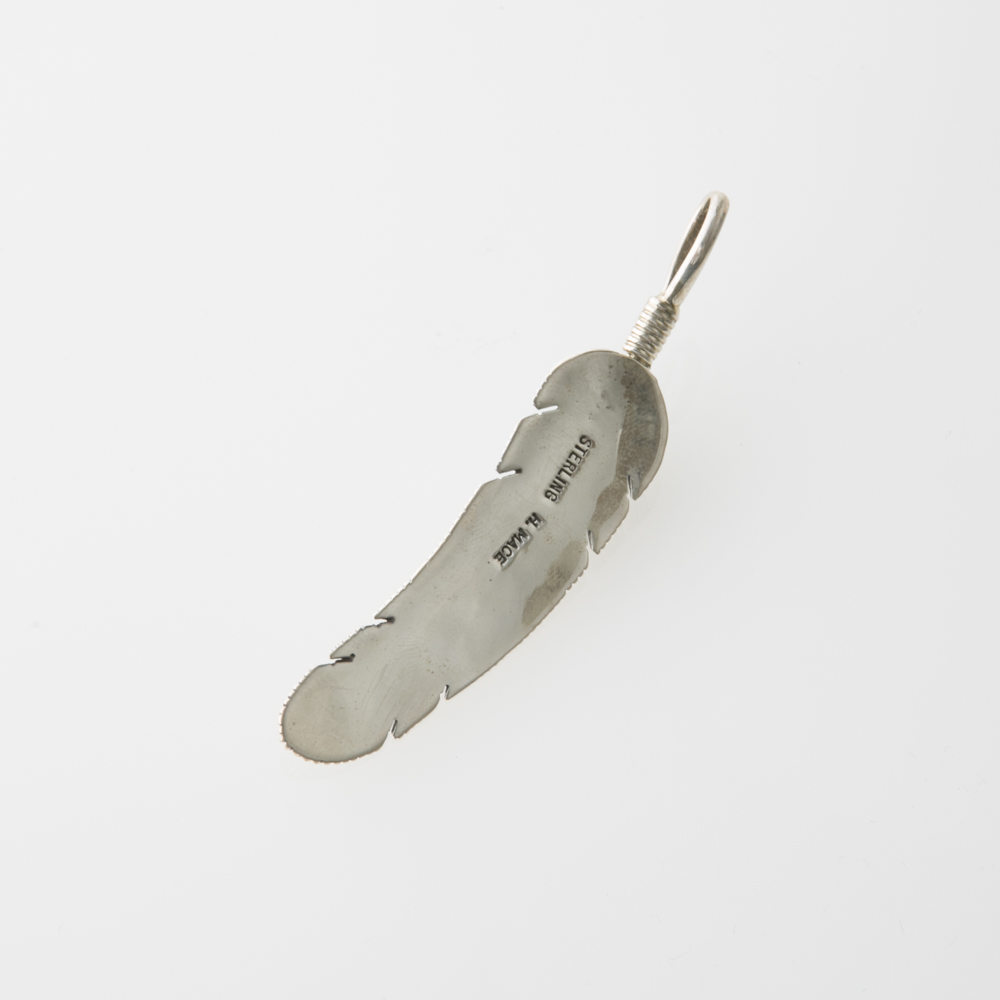 【50％OFFクーポン配布中！】インディアン ジュエリー INDIAN JEWELRY ペンダントトップ Harvey Mace FEATHER 石付 SV PDT SPS-2-S【FITHOUSE ONLINE SHOP】