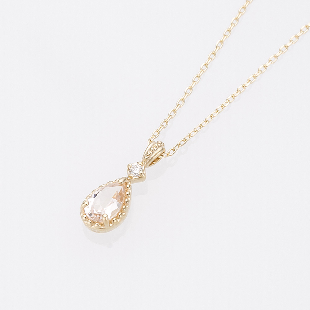 シェリークラン cheriecrin ネックレス K10YG モルガナイト ダイヤ0.01ct SCN-0024【FITHOUSE ONLINE SHOP】