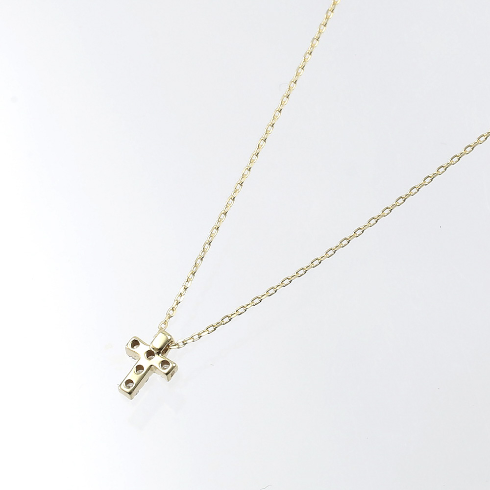 シェリークラン cheriecrin ネックレス クロスダイヤ0.06ct K10YG NC  K10 YG 0.06ct SCN-0010【FITHOUSE ONLINE SHOP】
