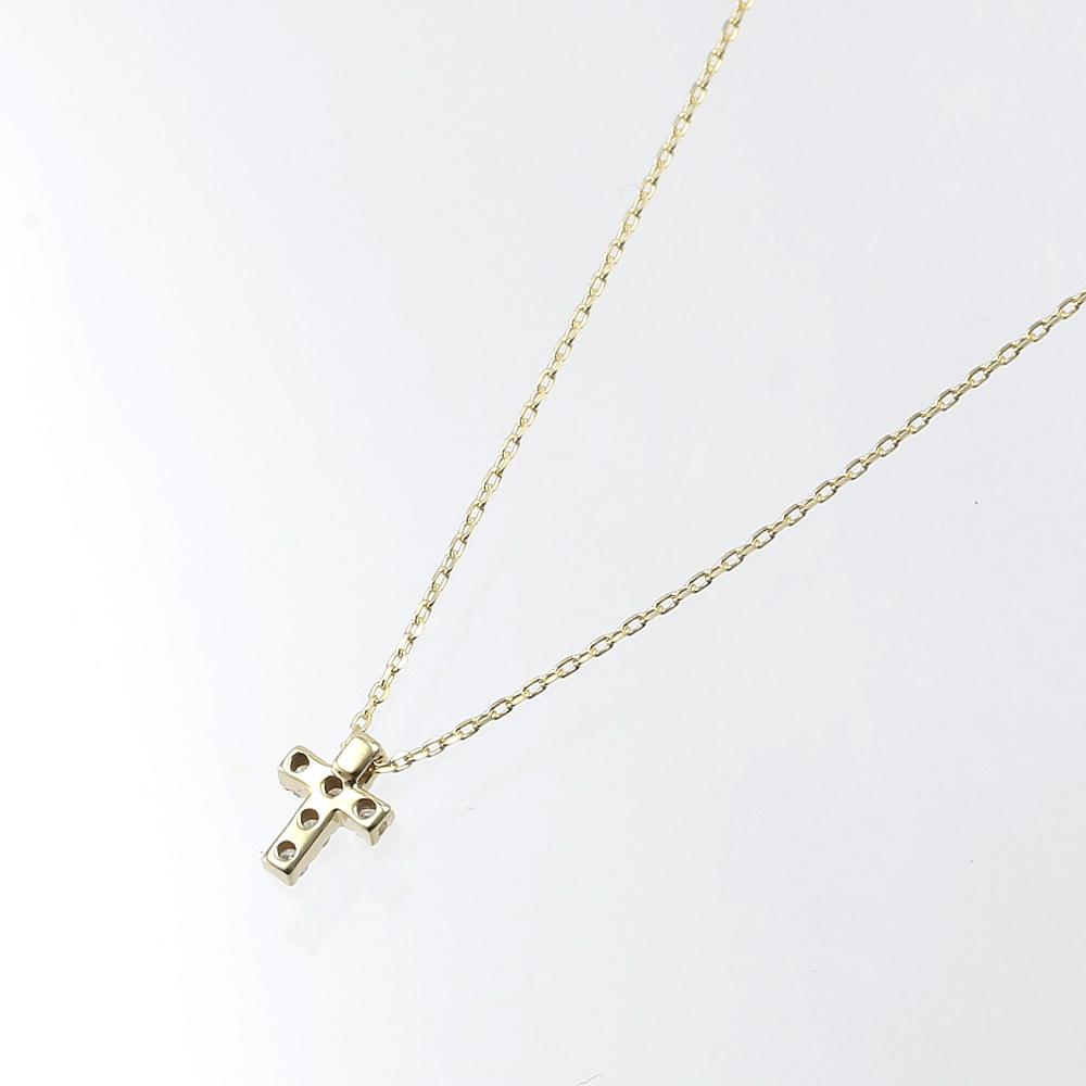 シェリークラン cheriecrin ネックレス クロスダイヤ0.06ct K10YG NC  K10 YG 0.06ct SCN-0010【FITHOUSE ONLINE SHOP】