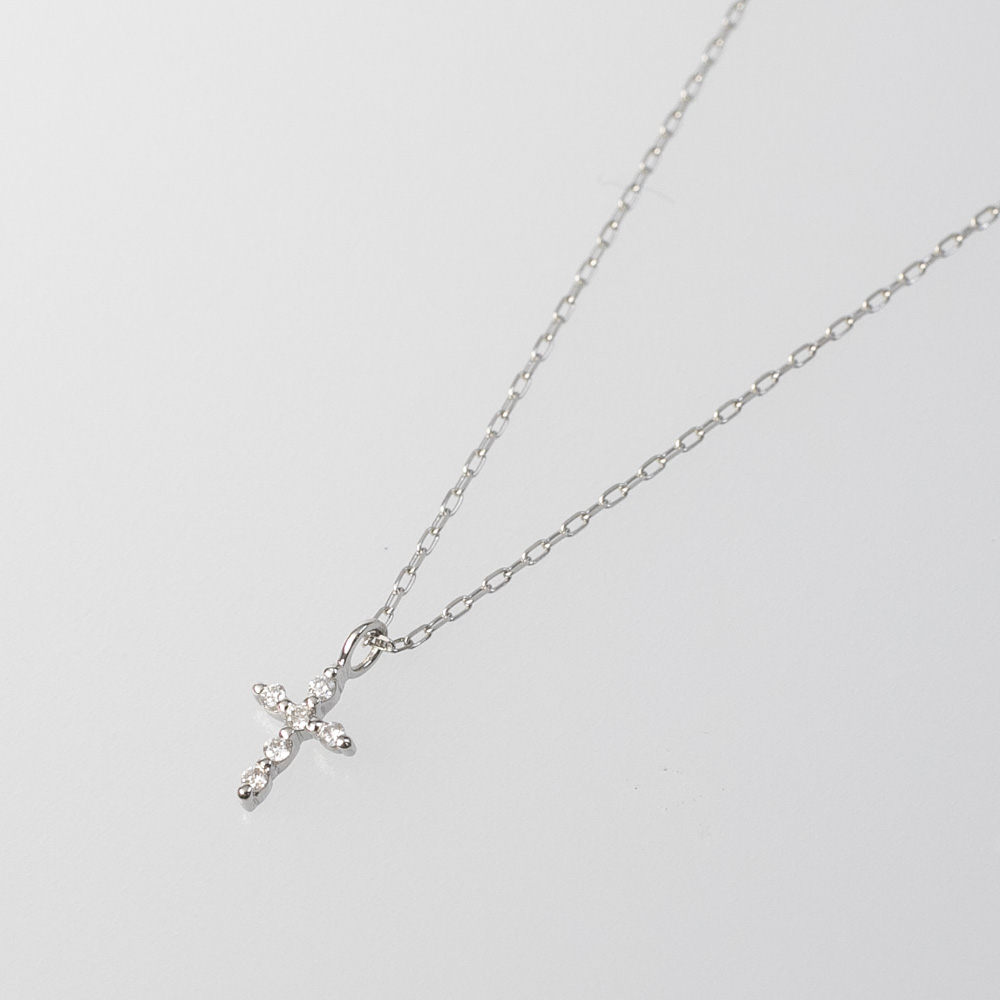 ジュエリー JEWELRY PTダイヤ0.03ct クロスネックレス D01432PT【FITHOUSE ONLINE SHOP】