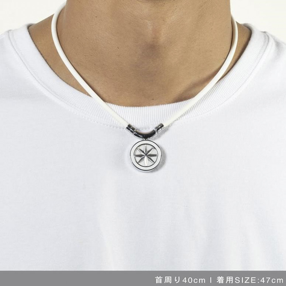 バンデル BANDEL ネックレス Healthcare Necklace Earth (White × Silver) 47cm HLCNEWS47【FITHOUSE ONLINE SHOP】