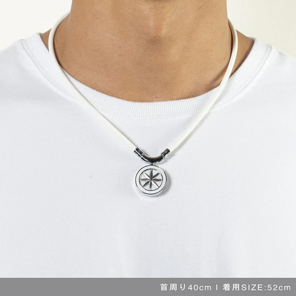 バンデル BANDEL ネックレス Healthcare Necklace Earth (White × Silver) 52cm HLCNEWS52【FITHOUSE ONLINE SHOP】