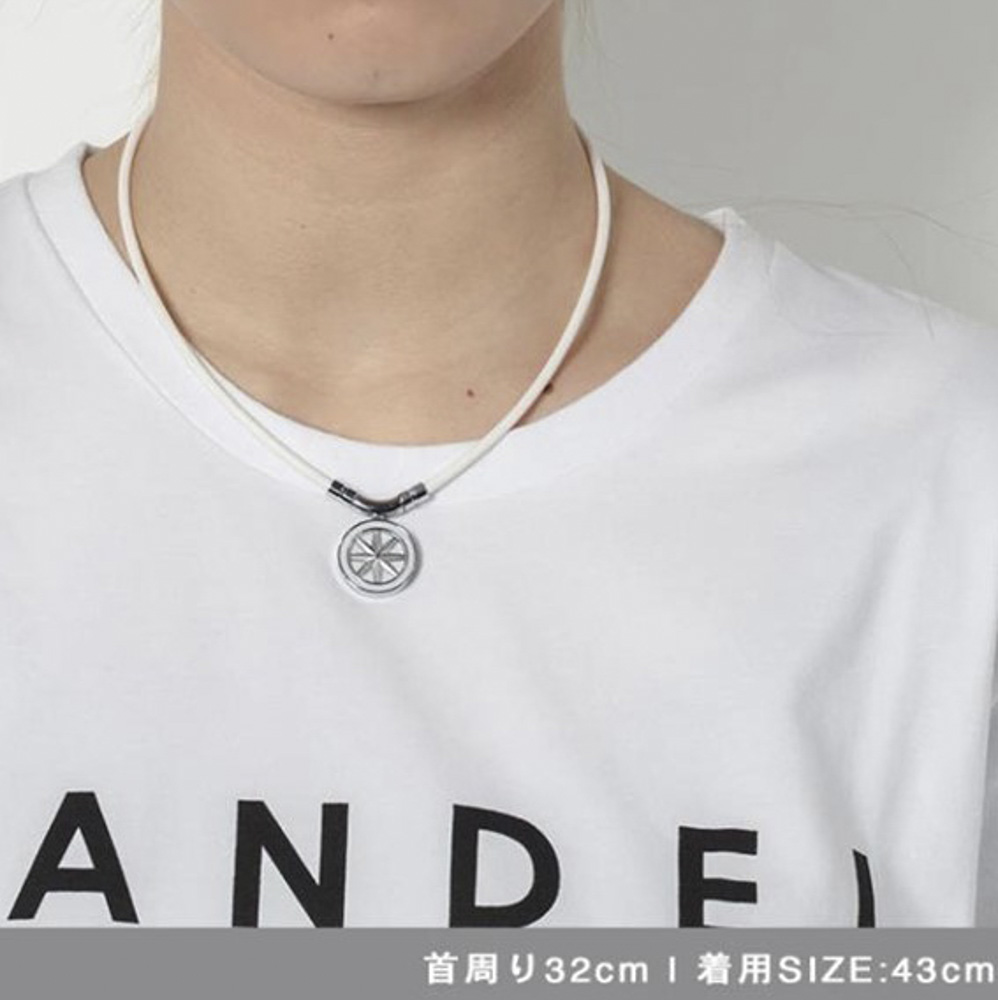 バンデル BANDEL ネックレス Healthcare Fine Necklace Earth mini (White × Silver) 43cm HLCFNEWS43【FITHOUSE ONLINE SHOP】