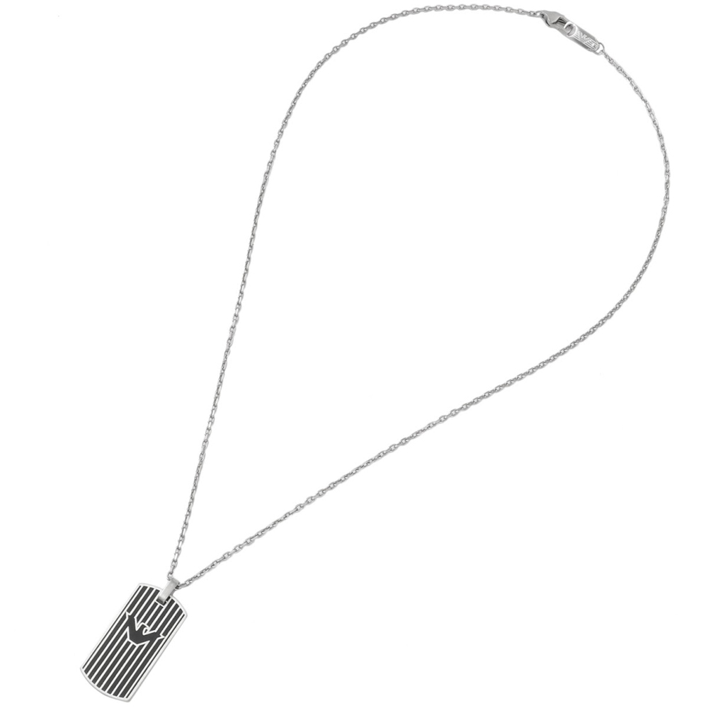 エンポリオアルマーニ EMPORIO ARMANI ネックレス ストライプイーグルロゴプレート エンポリオアルマーニ EMPORIO ARMANI ネックレス ストライプイーグルロゴプレート