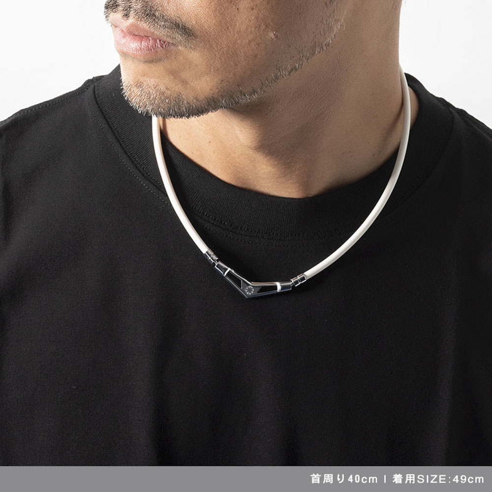 バンデル BANDEL ネックレス Healthcare Necklace V1 (White × Silver) 49cm HLCV-M-WS【FITHOUSE ONLINE SHOP】