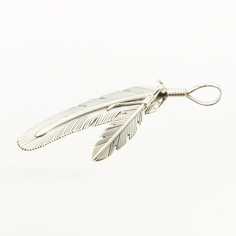 インディアン ジュエリー INDIAN JEWELRY ペンダントトップ FEATHER 2枚SV PDT TOP SPD-1-S【FITHOUSE ONLINE SHOP】