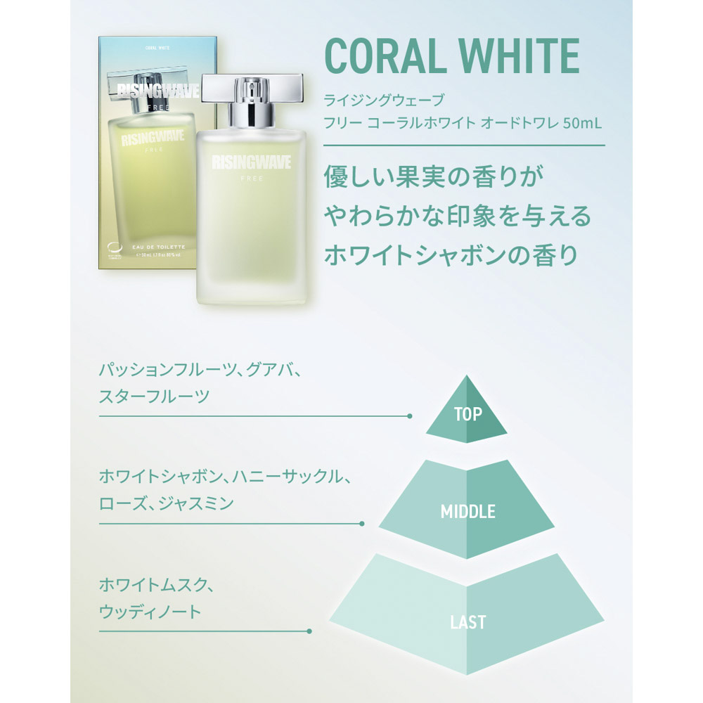 RISINGWAVE フレグランス・香水 ライジングウェーブ フリー コーラルホワイト オードトワレ 50mL【FITHOUSE ONLINE SHOP】