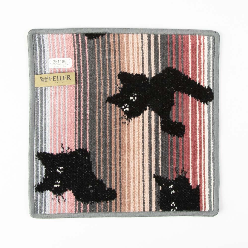 フェイラー FEILER ハンカチ BLACK KITTY ブラックキティ 25×25 グレー 251186 ブラックキティ 25/GREY【FITHOUSE ONLINE SHOP】