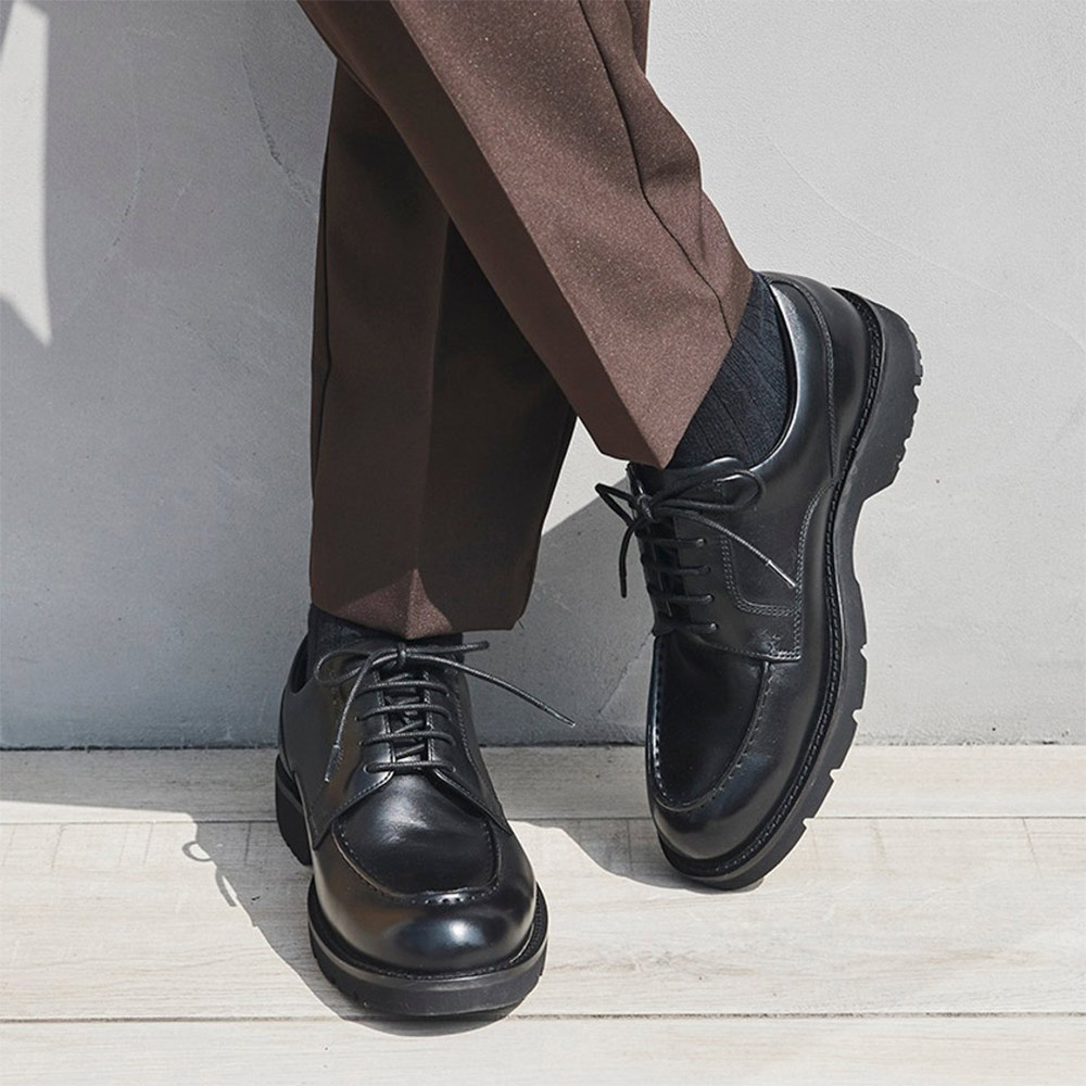 アシックス ASICS テクシーリュクス texcy luxe ビジネスシューズ スリムフィット ミニマルデザイン×ラギッド厚底 Uチップ TU-8017【FITHOUSE ONLINE SHOP】