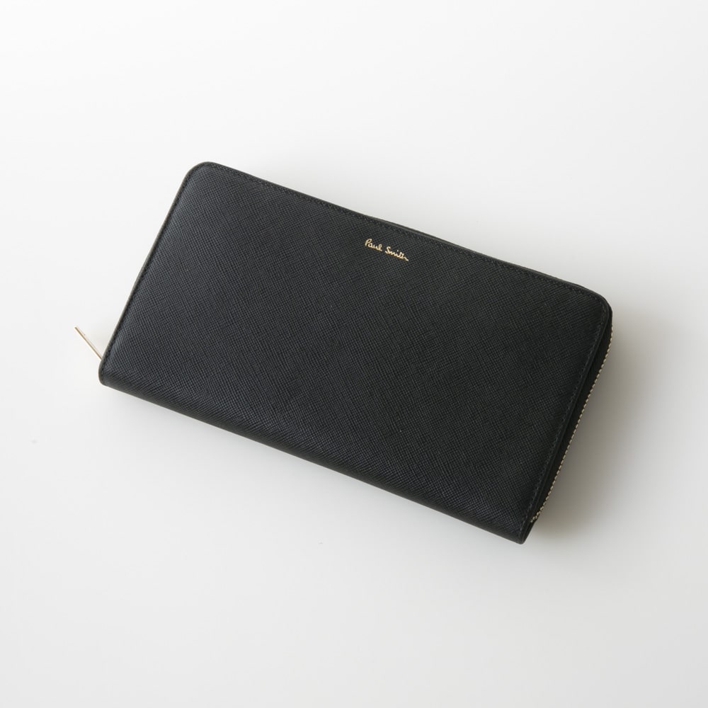 Paul Smith ポールスミス 長財布ラウンドファスナー サフィアノ中MULTI STRIPEラウンド長 M1A4778X/AMULTI