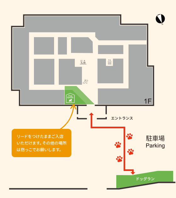 ワンちゃん同伴OKの新設エリア